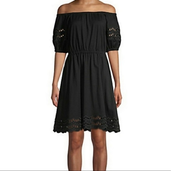kate spade Dresses & Skirts - Kate Spade Scallop Border Eyelet Knit Dress Puff Sleeves